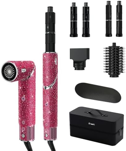 Shark FlexStyle x Marilyn Monroe Air Styling & Drying System | Powerful Hair Dryer & Multi-Styler | With Auto-Wrap Curlers, Oval Brush, Concentrator Attachment | Pink Sparkle | HD449PK1 (Ltd. Edition) by Shark