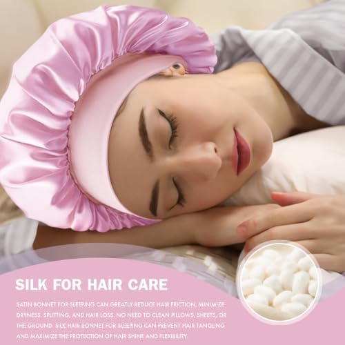 Satin Silk Bonnet for Hair, Double Layer Sleep Cap for Men & Women - Image 4