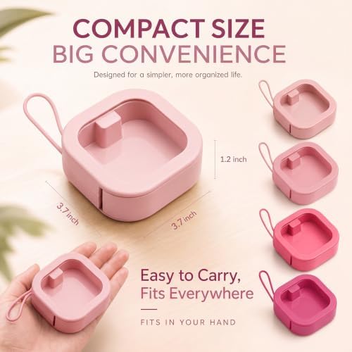 Kathfly 4 Pcs Hair Tie Organizer Travel, Stackable, Pink Range - Image 2