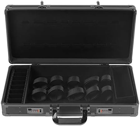 Carrying Case Scissors Storage with lock Portable Shears Clippers Trimmers Supplies Travel Barber Tool Organizer Box（All Black by KONKENIE