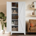 COFaR 5 Tier Metal Farmhouse Storage cabinets with Doors and Shelves, White by COFAR