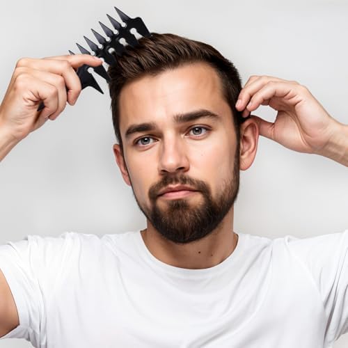Hair Wide Tooth Comb - Double Sided Detangling Comb for Men's Hairstyling - Image 5