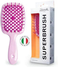 Janeke Superbrush Detangling Brush for Soft Smoothing Hair Brushing with Anti-Static Bristles - Vented Wet Hair Brush for Blow Drying Use - Perfect for Curly, Thick, Wavy, Fine Hair Types (Lilac-Fux) by Janeke