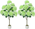 GTIDEA 2 Pcs 4 Ft Artificial Hydrangea Trees Potted, Green by GTIDEA