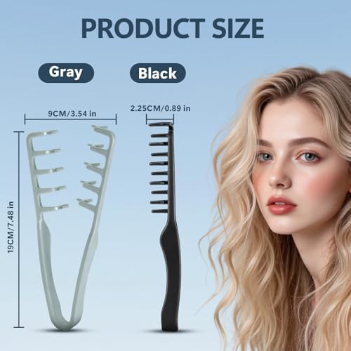 2 Pack Volumizing Comb, Texture Comb for Styling, Wide-Toothed Root Lifter - Image 3