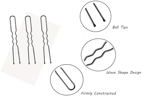 2.4 Inch U Shaped Black Hair Bobby Pins Metal Clips Twisted Curved Ball Tips Non-slip Decorative Thick Long Short Women Girls Nickel Free Hairdressing Wedding Accessories with Case 100 PCS - Image 3