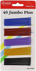 Annie Jumbo Bobby Pins, 2 3/4 Inch, Assorted Colors, 40 Count for Rollers by AnnieInternational