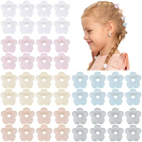 48Pcs Small Hair Claw Clips, Mini Hair Clips No-Slip Grip Jaw Clips Mix Colored Flower Hair Accessories for Women Girls - Image 3