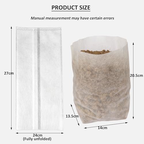 Plants Nursery Bags Non-Woven Seedling Grow Bags, 200 Pcs, 24*27cm - Image 2