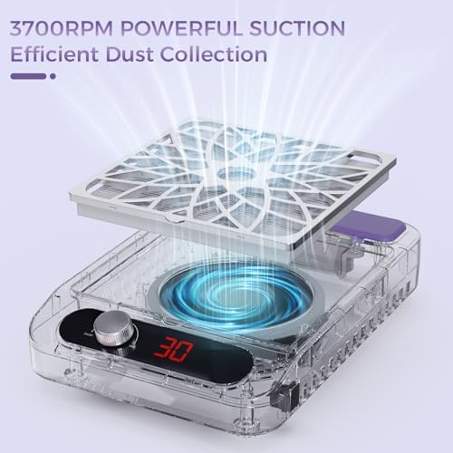 Nail Dust Collector for Nail Techs, Compact & Quiet nail vacuum dust collector with Reusable Filter, Powerful Nail Fan Nail Tech must Haves for Gel Polish, Pedicures, Salon & Home Use, purple - Image 5