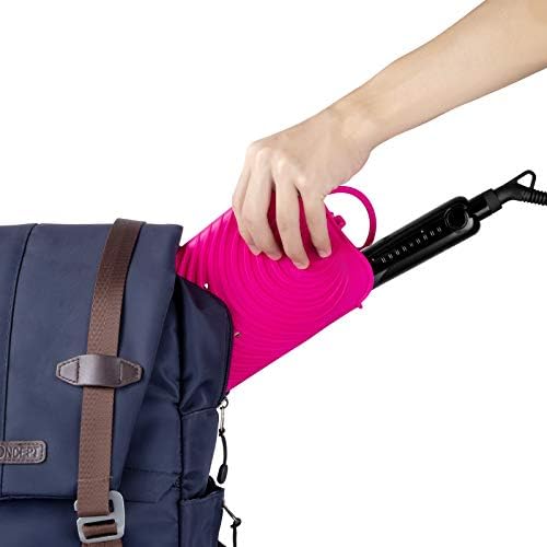 ZAXOP Silicone Heat Resistant Holder Mat Pouch for Flat Iron,Curling Iron,Hot Hair Tools(Hotpink) - Image 4
