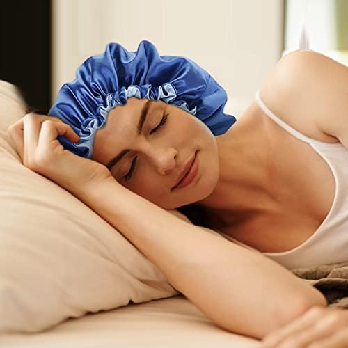 Edoneery Satin Bonnet for Sleeping Women, Double Layer Adjustable Sleep Cap - Image 6