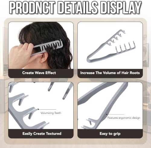 Texture Comb Volumizing Root Lifter Wide Tooth Hair Comb 2 Pack - Image 5