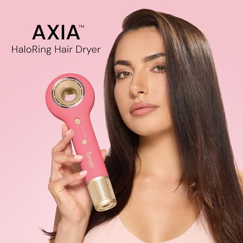 L’ANGE HAIR Axia HaloRing Ionic Hair Dryer | High Speed Professional Blow Dryer for Smooth, Frizz-Free Styles | Lightweight Brushless Motor with Concentrator & Wall Mount | 4 Heat Settings | Rose Gold - Image 2