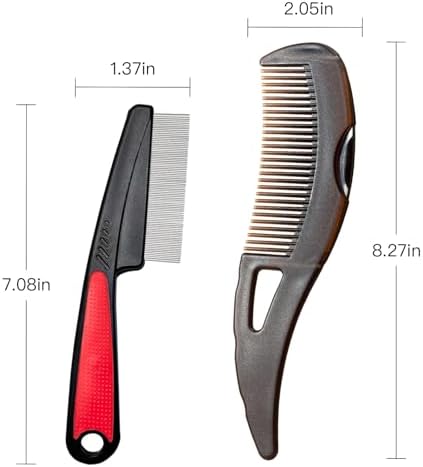Dandruff Comb Wide Tooth, Stainless Steel Fine Tooth Lice/Psoriasis Scalp Detox Comb for Women, Men & Kids, Professional Portable Sweep/Massage/Clean Shower Brush Tool for Hair Care/Growth (Pink) - Image 2