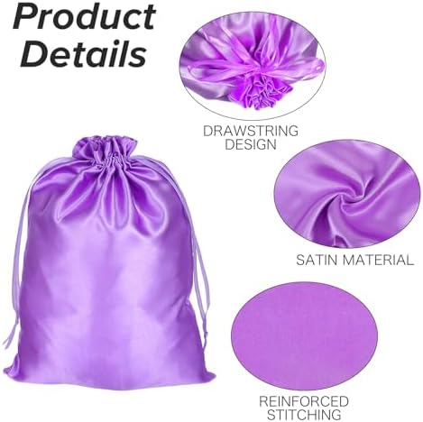 6Pcs Purple Wig Bags with Satin Drawstring - Image 5