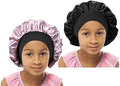 Kids Satin Bonnet Double Layer Wide Elastic Band Sleep Cap by SENGTERM