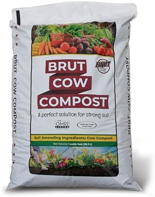 BRUT WORM FARMS Cow Compost - Organic Compost - 1 cu ft - Cow Manure by BrutWormFarms