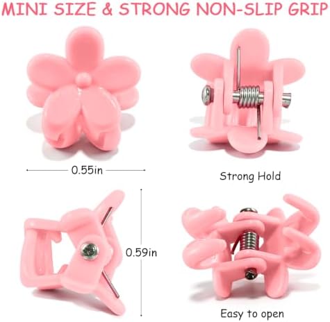 SAOROPEB 100Pcs Mini Flower Hair Clips, Colorful Hair Accessories (Pastel) - Image 3
