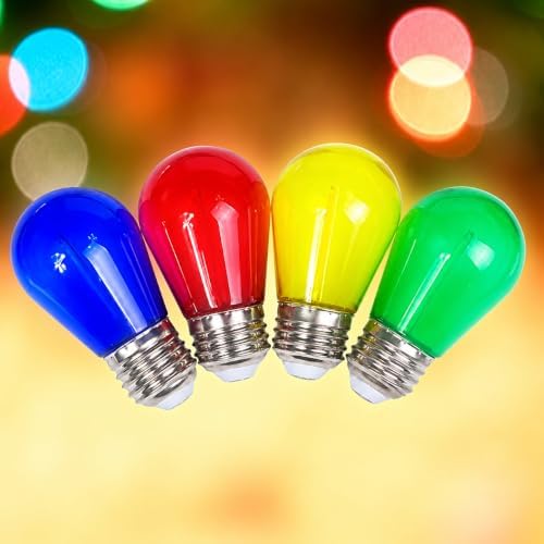 Visther 24-Pack S14 Colored LED Outdoor String Bulbs for Christmas, 1W，E26 - Image 3