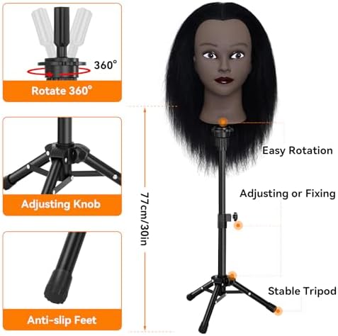 16" Mannequin Head with Hair for Hairdressing Training and Hair Styling - Image 6