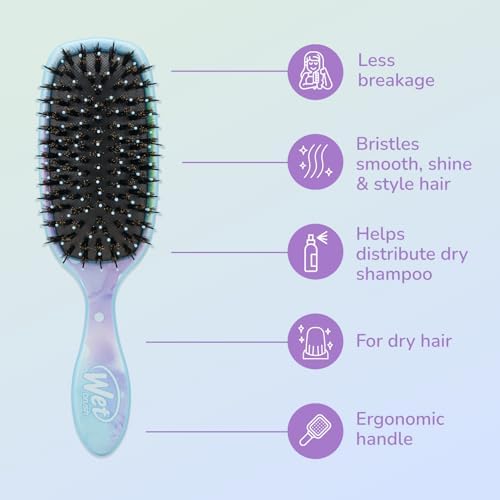 Wet Brush Shine Enhancer Paddle Hair Detangler Brush with Soft & Natural Boar Bristles | Infused with Argan Oil for Smooth, Shiny Hairs | Gentle on Wet or Dry and All Hair Types - Image 4