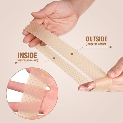 WILLBOND 2 Pcs Silicone Wig Grip Band, Light Brown, Translucent White, L - Image 2