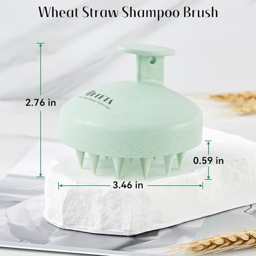 HEETA Wheat Straw Scalp Scrubber Shampoo Brush Massage Tool for Hair Growth - Image 5