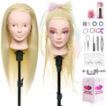 28" Mannequin Head with 80% Real Human Hair for Makeup Practice#613 by NeverlandBeautyHealth