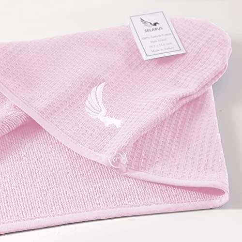 100% Turkish Cotton Hair Towel Wrap for Women,Non Microfiber,400-GSM(Grams per Square Metre),AntiFrizz,Hair Plop Waffle Towels for Curly,Long&Thick Hairs,Turban Head Wrap,1Pack10x26inc - Image 5