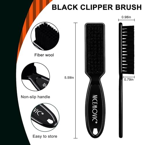 NICEMOVIC Barber Clipper Brushes, 10 Pcs Plastic Handle Nylon Bristles Cleaning Brush, Multifunctional Cleaning Supplies for Hair Styling Tools, Kitchen Sink, Shoes (Black) - Image 2