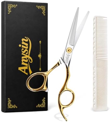 Professional Hair Cutting Shears 5.5 inch (5 1/2"), Japanese Stainless Steel Razor Edge Barber Scissors, Sharp Hair Scissors Hair Cutting Scissors for Salon, Barbers, Men, Women, Gift Box by Unknown