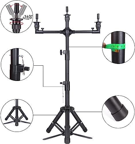 AliLeader 50 Inch 3 Arms Wig Stand Tripod (Mannequin Head Not Included) - Image 4