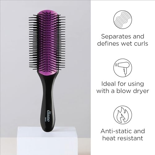 Diane Nylon Pin Styling Hair Brush for Detangling, Separating, Shaping and Defining Wet Thick or Curly Hair, Glides Through Tangles with Ease - Image 2