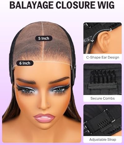 6x5 Highlight Lace Front Wig Human Hair 20 Inch Straight - Image 2