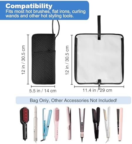 SITHON Hot Tools Holder & Mat, Heat Resistant Hair Tools Travel Bag - Image 4