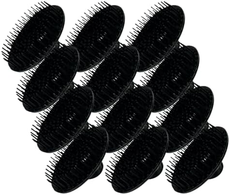 Hair & Scalp Shampoo Massage Brushes -Stimulating & Exfoliating Scalp Massager (Black, Dozen) by Unknown
