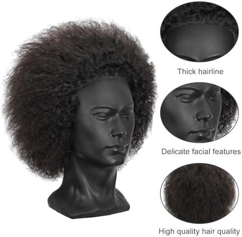 10'' Training Head with 100% Human Hair Mannequin Head Cosmetology Afro Hair Manikin Head for Practice Styling Braiding - Image 3