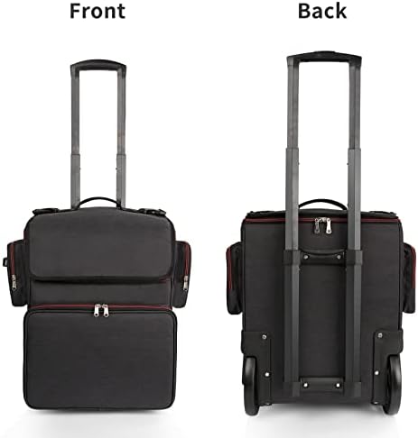 Hairstylist Travel case Cosmetology Case on Wheels with 2 Pcs Clear Bags - Image 3