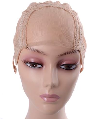 YANTAISIYU 4X4 Inch U Part Swiss Lace Wig Cap for Making Wigs with Adjustable Straps on the Back Glueless Hairnets (Blonde XL) - Image 4