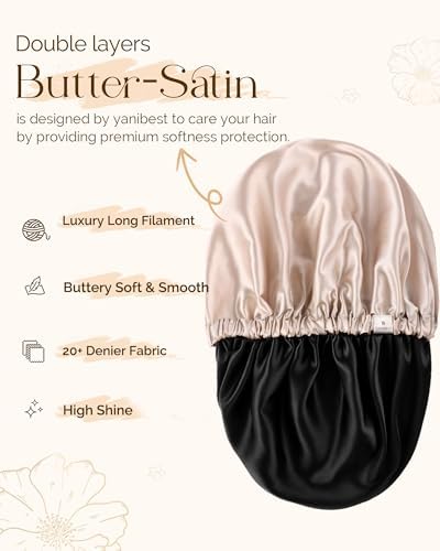 YANIBEST Satin Bonnet for Sleeping Women Men, Adjustable Hair Bonnet - Image 3