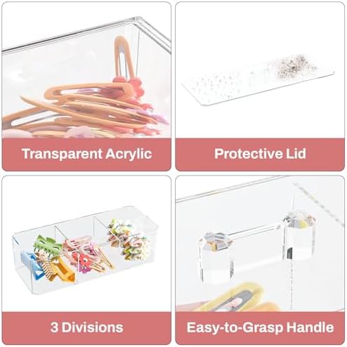 Hair Accessories Organizer for Girls with Fixed Divider and Cover - Image 3