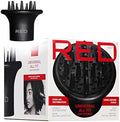 Red by Kiss Hair Dryer Diffuser, Heavy Duty Rubber Grip, Long Prongs for Volume & Root Drying, Compact Design Fits Most Dryers for Fast Drying & Shine Boost and Bouncy Curls by REDbyKISS