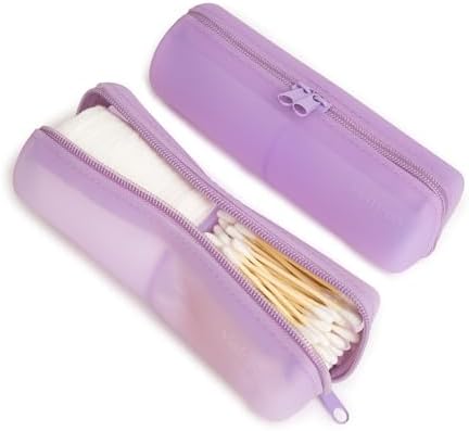 Cotton Round Swab Travel Case, 2-in-1 Beauty Organizer, (Purple) - Image 2