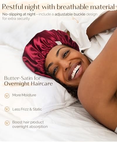 YANIBEST Satin Bonnet for Sleeping Women Men, Adjustable Hair Bonnet - Image 2