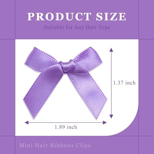 Bow Hair Clips Purple Ribbon Hair Bows Satin Mini Bowknot Y2K Hair Barrettes Cute Hair Accessories for Girls - Image 4