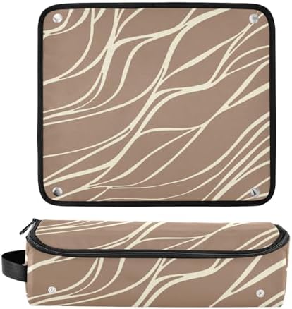 Hair Tools Travel Bag with Heat Resistant Mat Detachable 2-in-1 Curling Iron Travel Case Hot Tools Organizer for Straightener Flat Iron Zebra Skin Print Brown - Image 3