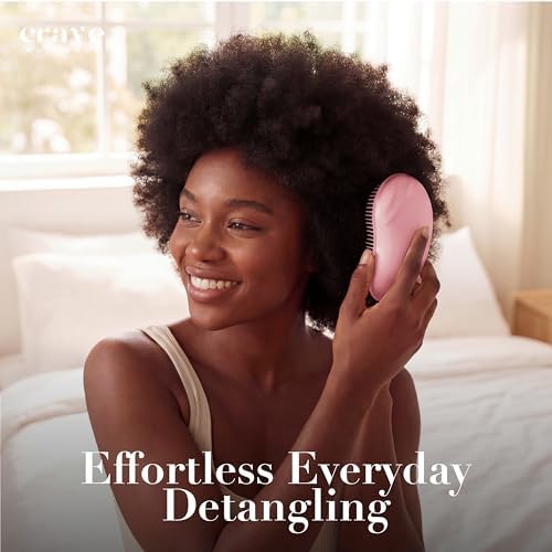 Crave Naturals Mini Detangler Hair Brush Pink – Glide Thru Hair Detangler Brush for Women, Kids & Toddlers – Gentle Scalp Care, No-Pain Tangle-Free Hairbrush for All Hair Types, Travel Hair Brush - Image 4