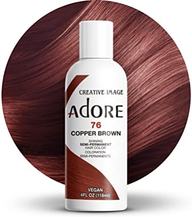 Adore Semi Permanent Hair Color, 076 Copper Brown, 4 Fl Oz by Adore