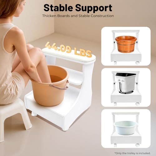 Pedicure Foot Rest Trolley with Wheels and Drawer - Image 5